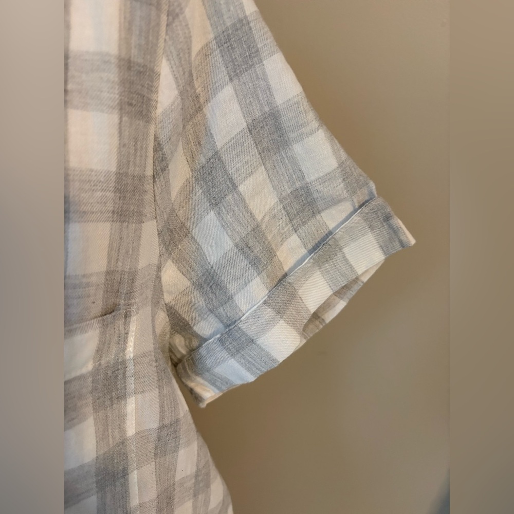 Beach Lunch Lounge Gray and White Gingham Plaid Dress | Women’s Sz M - Picture 6 of 14
